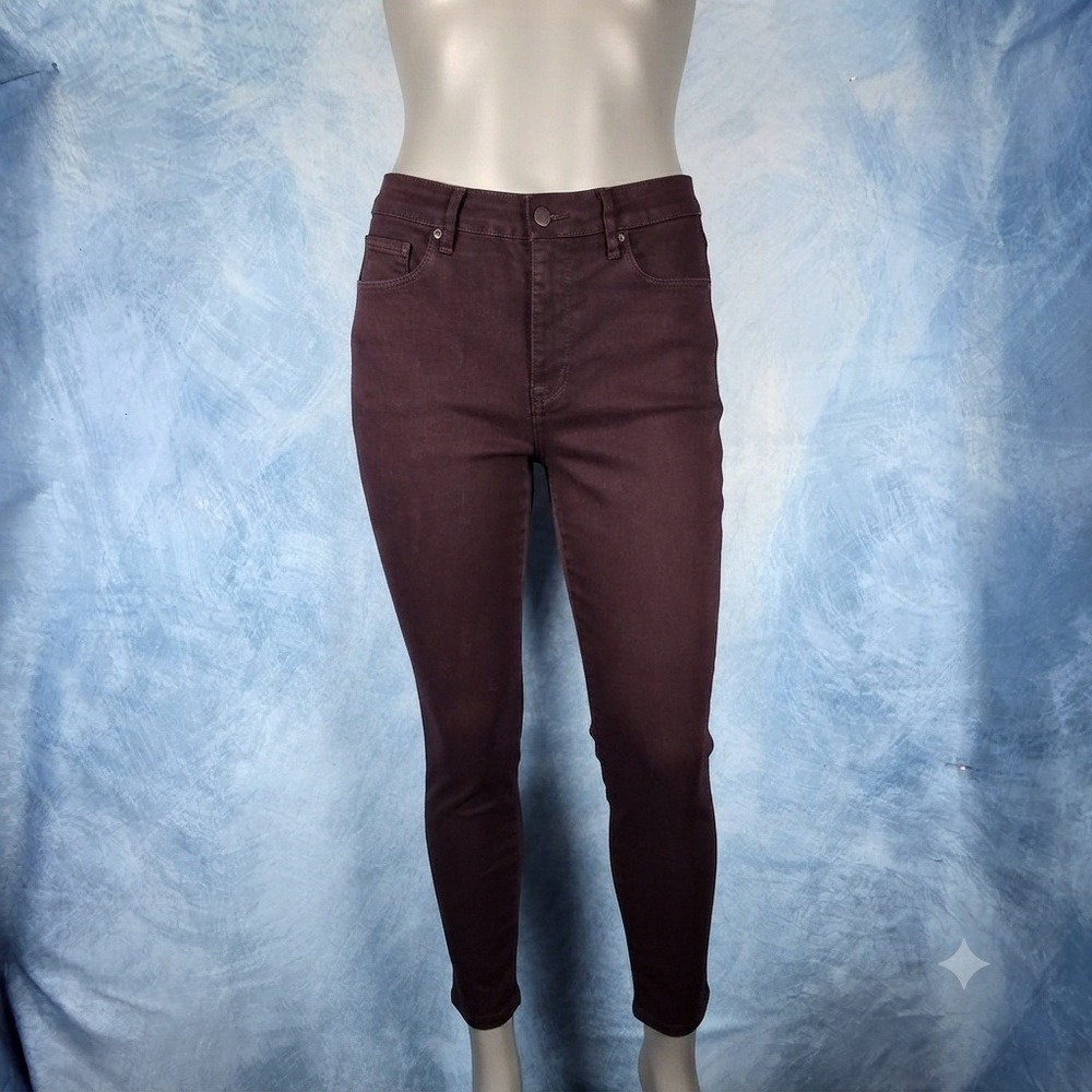 Good American Good Waist Skinny Jeans‎ Burgundy Wine High Rise Size 15